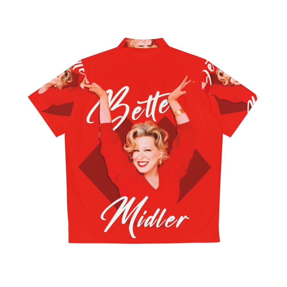 Bette Midler in a Hawaiian-themed shirt - Back