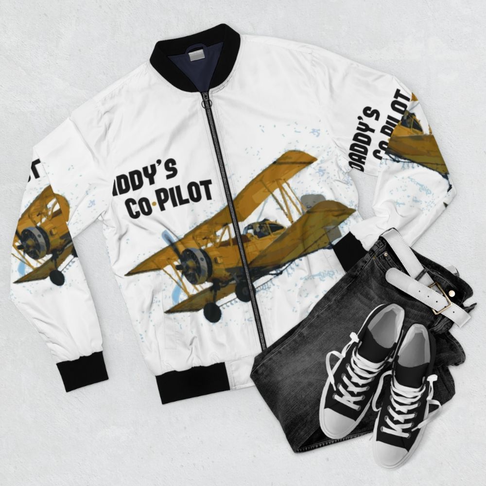 Biplane bomber jacket for pilots and co-pilots - Flat lay