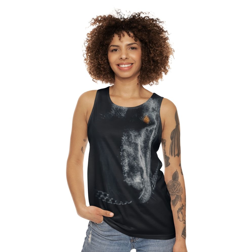 Doberman dog on a unisex tank top - women