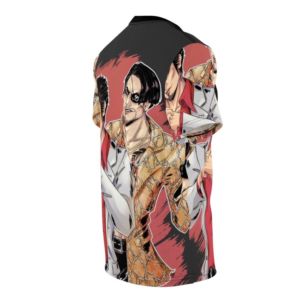 Majima Goro inspired AOP t-shirt with Yakuza game references - men right