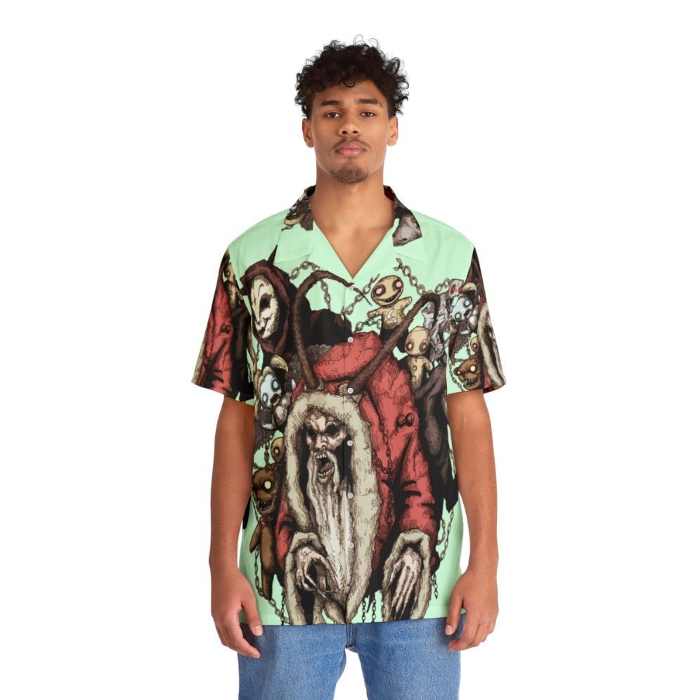 Krampus 2.0 Hawaiian Shirt with Christmas and Gothic Horror Designs - People Front