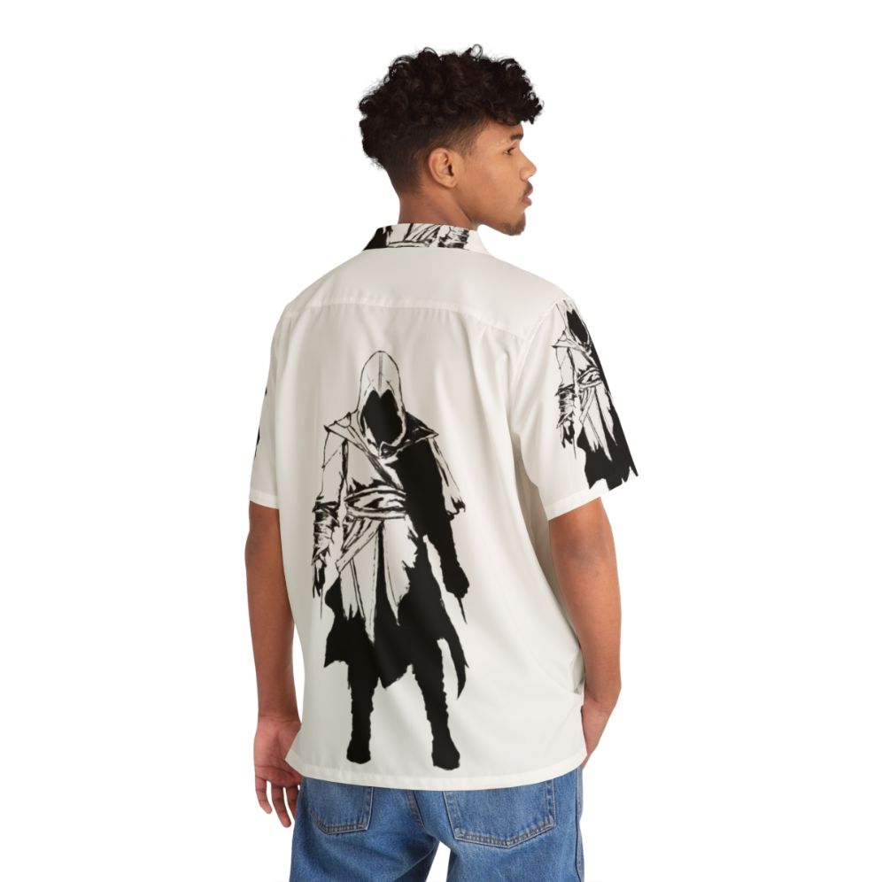 Dark Assassin's Creed Hawaiian Shirt - Flat lay