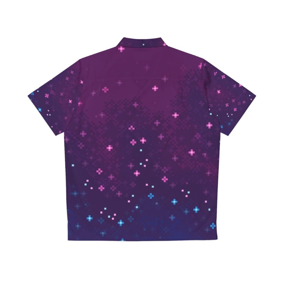 Bi Pride Flag Galaxy 8Bit Hawaiian Shirt - Back