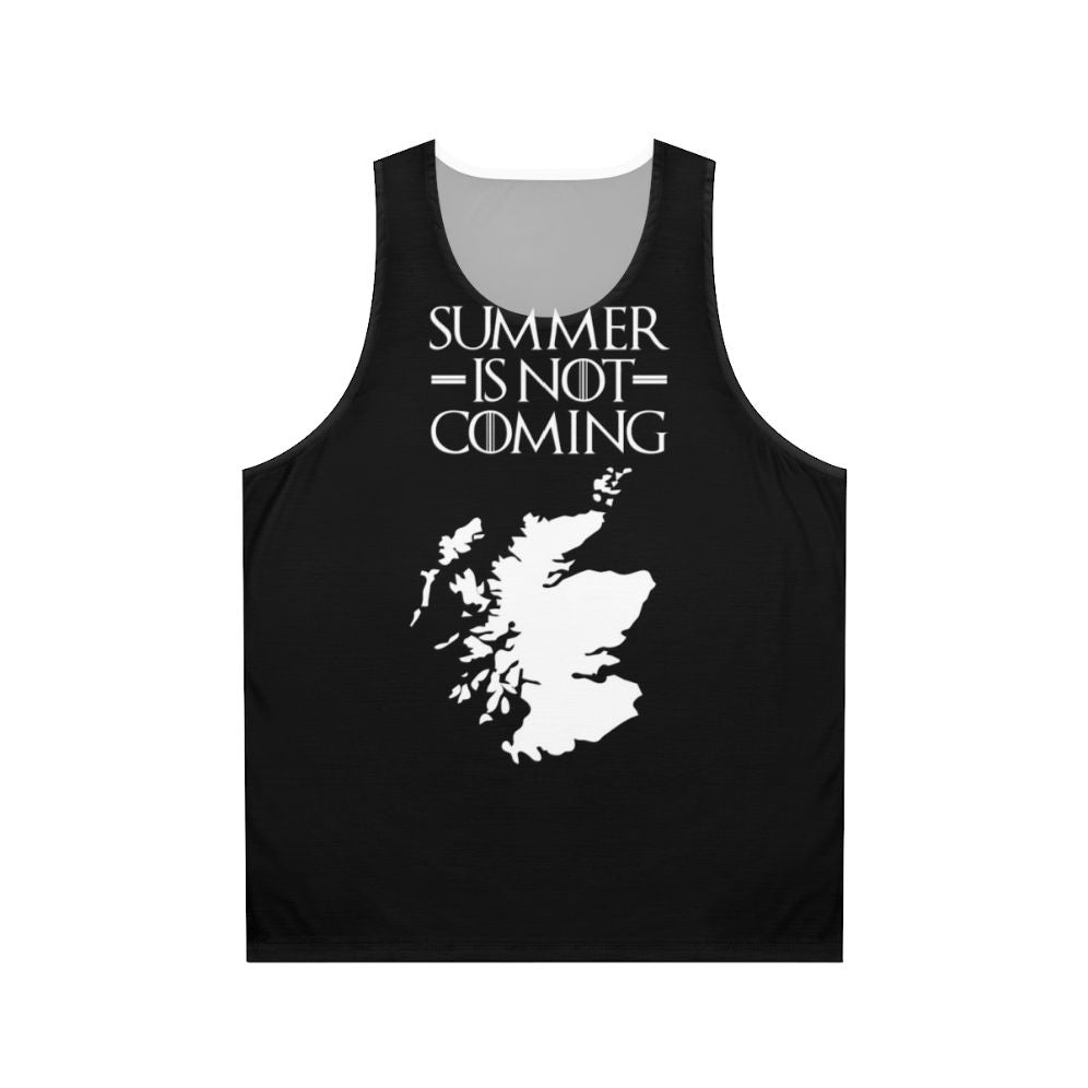 Summer Is Not Coming Scotland White Text Unisex Tank Top