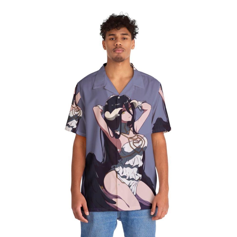 Casual Albedo Hawaiian Shirt with Anime-Inspired Design - People Front