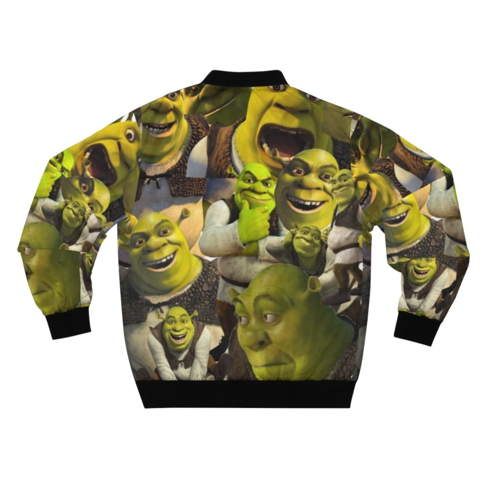 Shrek inspired bomber jacket with Shrek, Fiona, and Donkey graphics - Back