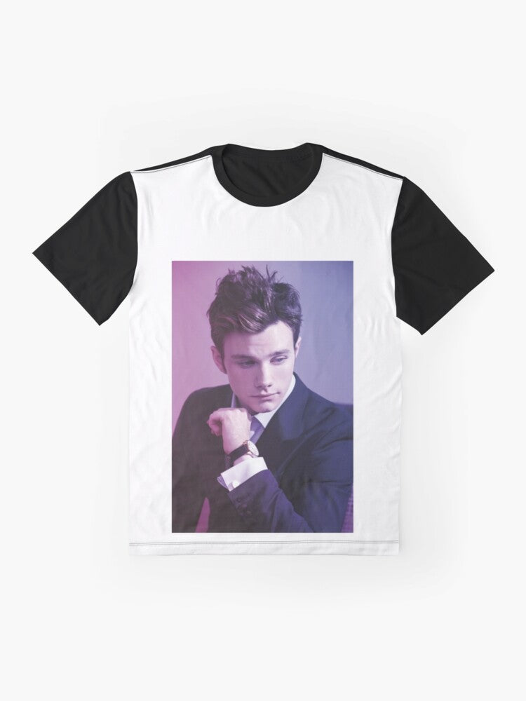 Chris Colfer Graphic T-Shirt featuring Glee characters and fandoms - Flat lay