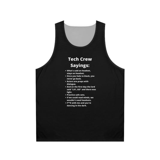 Funny theater tech crew sayings unisex tank top