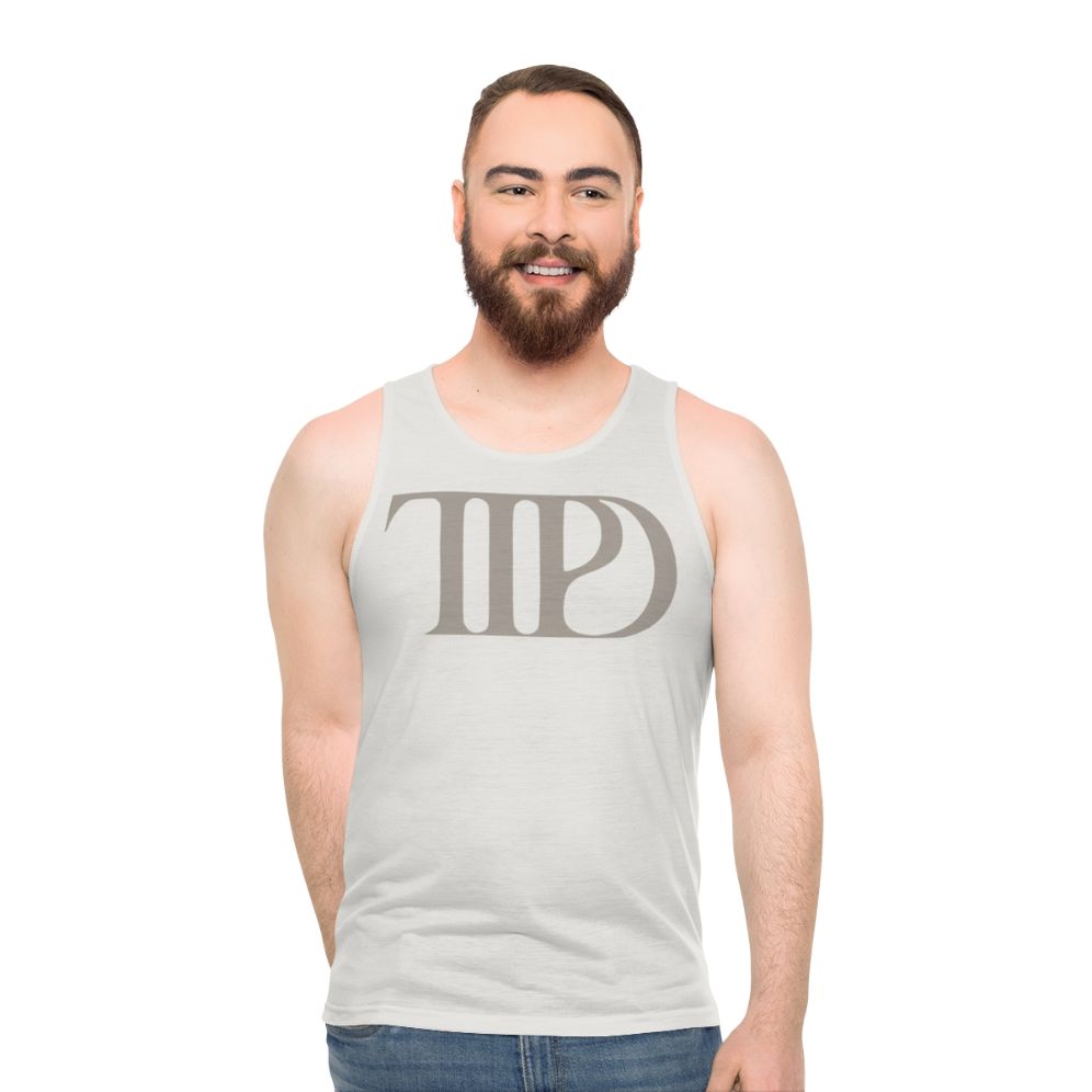 The Tortured Poets Department Unisex Tank Top featuring Taylor Swift's Midnights album art - men