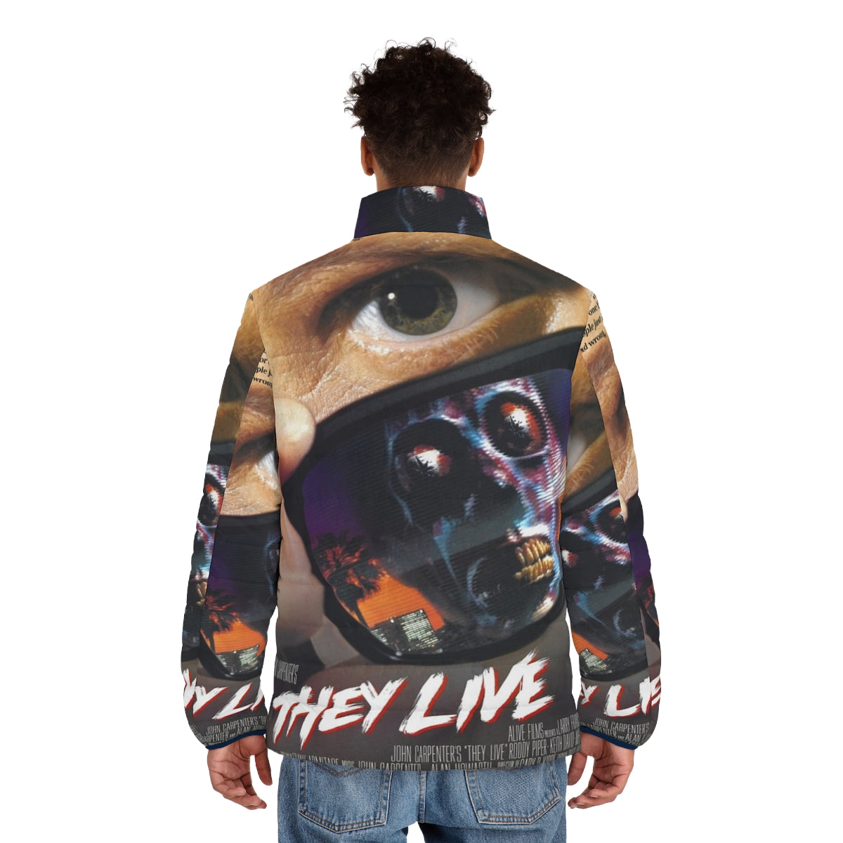 They Live Puffer Jacket 2 - Iconic Sci-Fi Horror Cult Classic - men back