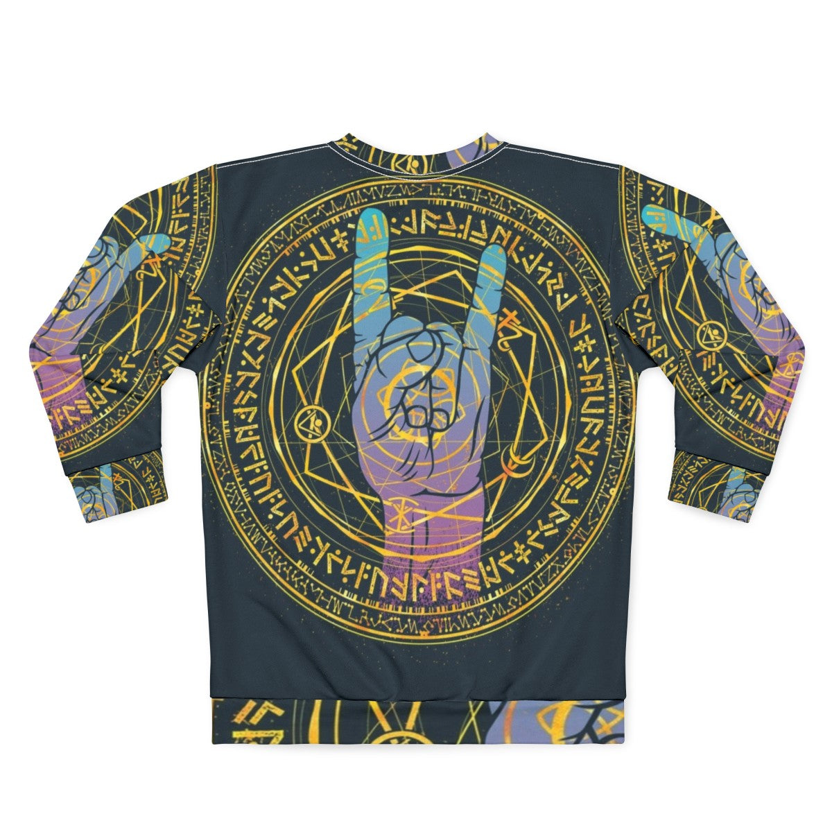 Strange Spell Sweatshirt with Geometric Abstract Design - Back