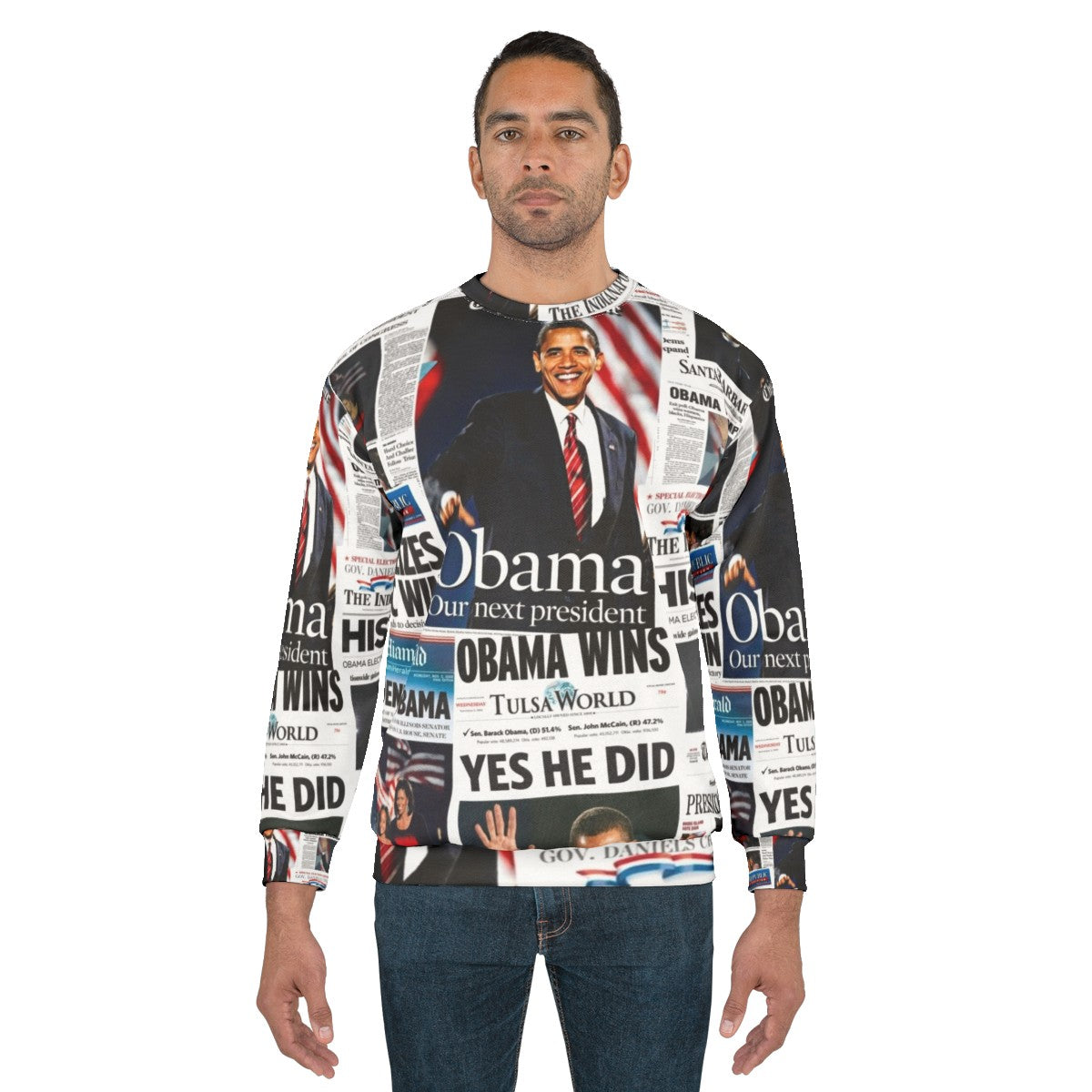 Obama 2008 Commemorative Historic Election Sweatshirt - men