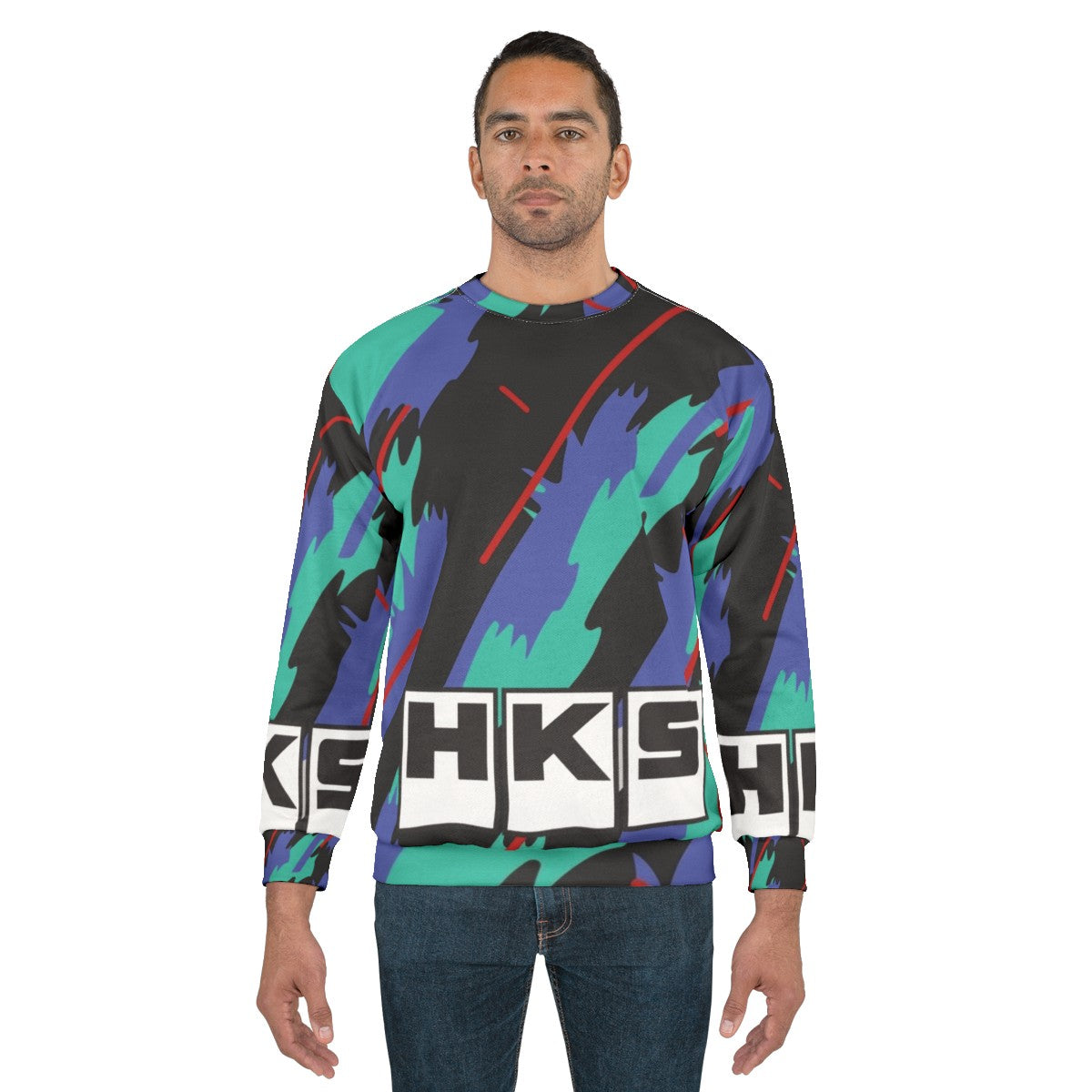 HKS Retro Pattern Sweatshirt - JDM Clothing & Drift Apparel - men