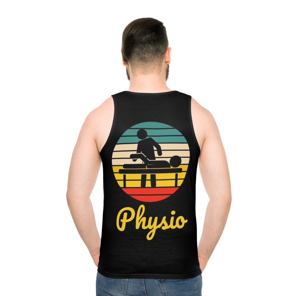 Retro Physio Physiotherapist Unisex Tank Top - men back