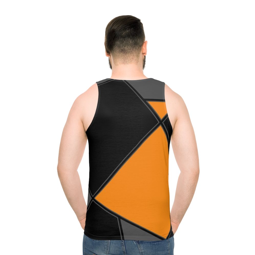 Geometric pattern unisex tank top - men back