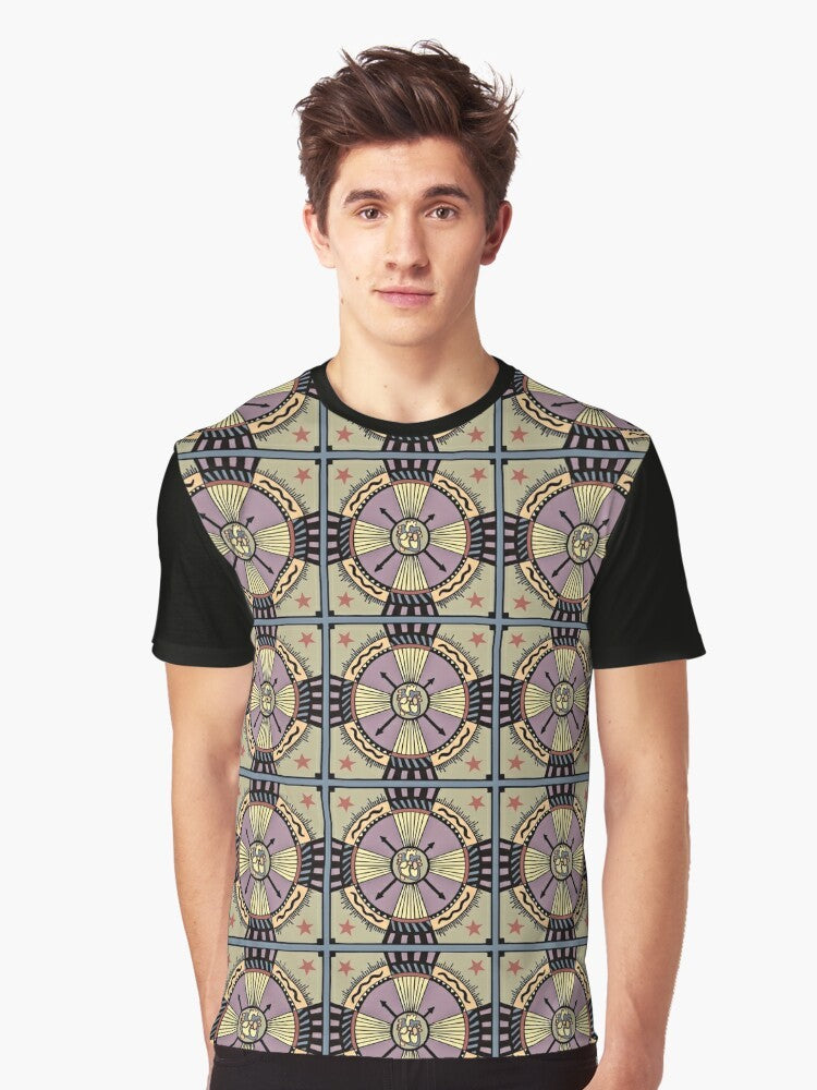 Heartifact - Embrace your visionary spirit graphic t-shirt featuring a heart-inspired mandala design - Men