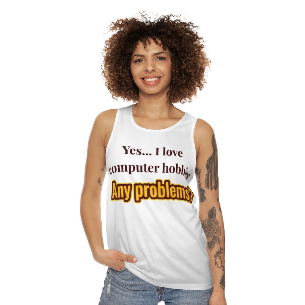 Unisex tank top for computer hobbies and tech lovers - women