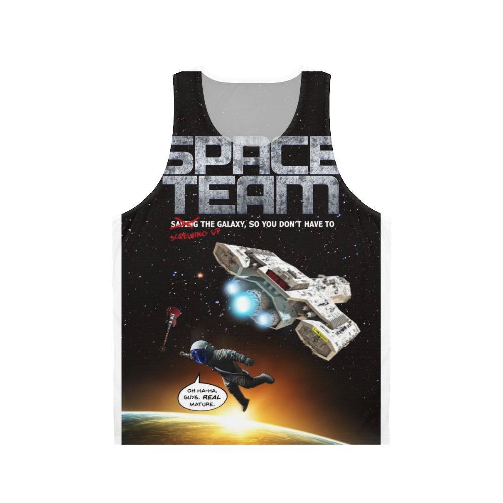 Space Team Unisex Tank Top with Galaxy Design