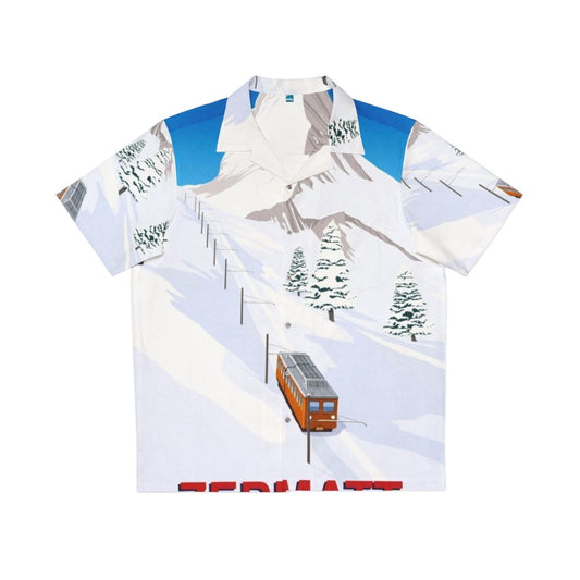 Zermatt Hawaiian Ski Shirt - Retro Vintage Ski Resort Design