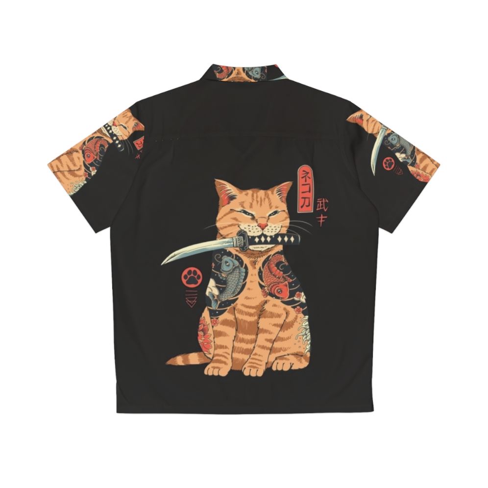 Catana Hawaiian Shirt with Samurai Cat Design - Back