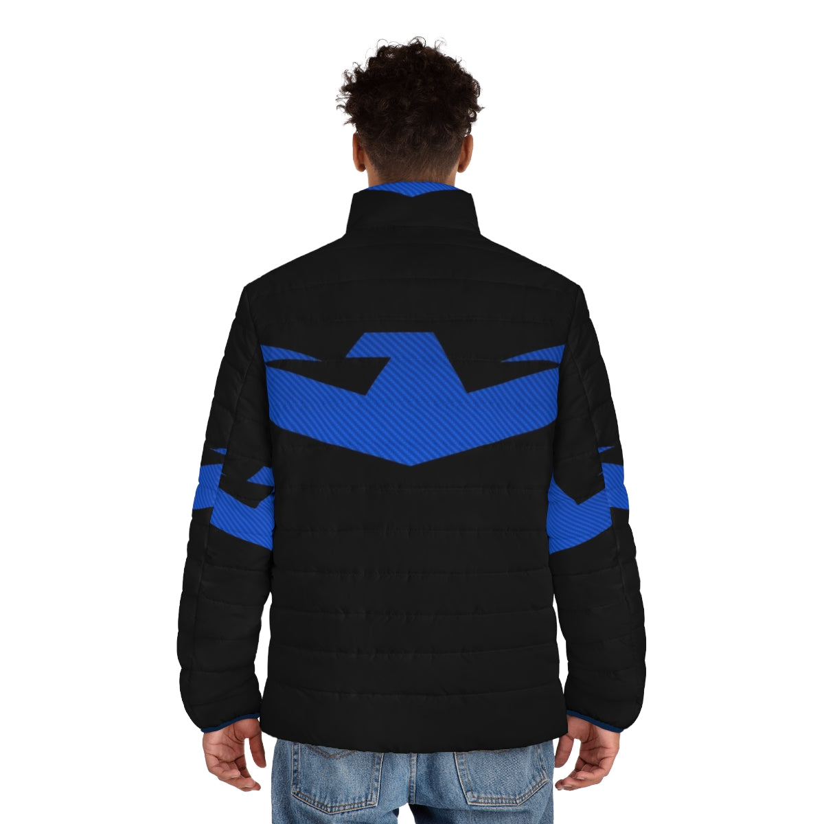 Nightwing Carbon Fiber Puffer Jacket featuring Dick Grayson, DC Comics superhero - men back