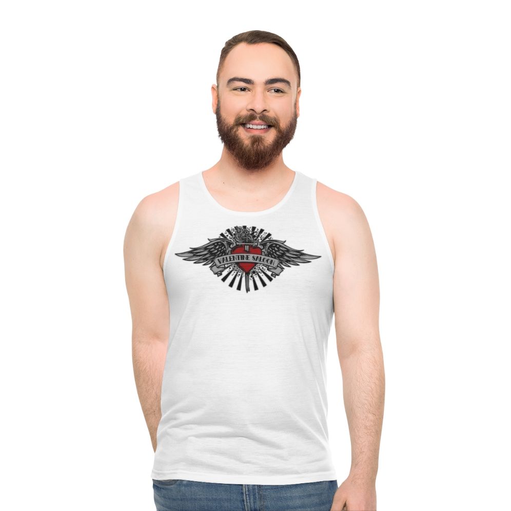 Unisex Valentine's Day Music Themed Tank Top - men