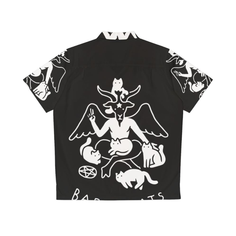 Baphocats Hawaiian Shirt featuring a cat with satanic/occult imagery - Back