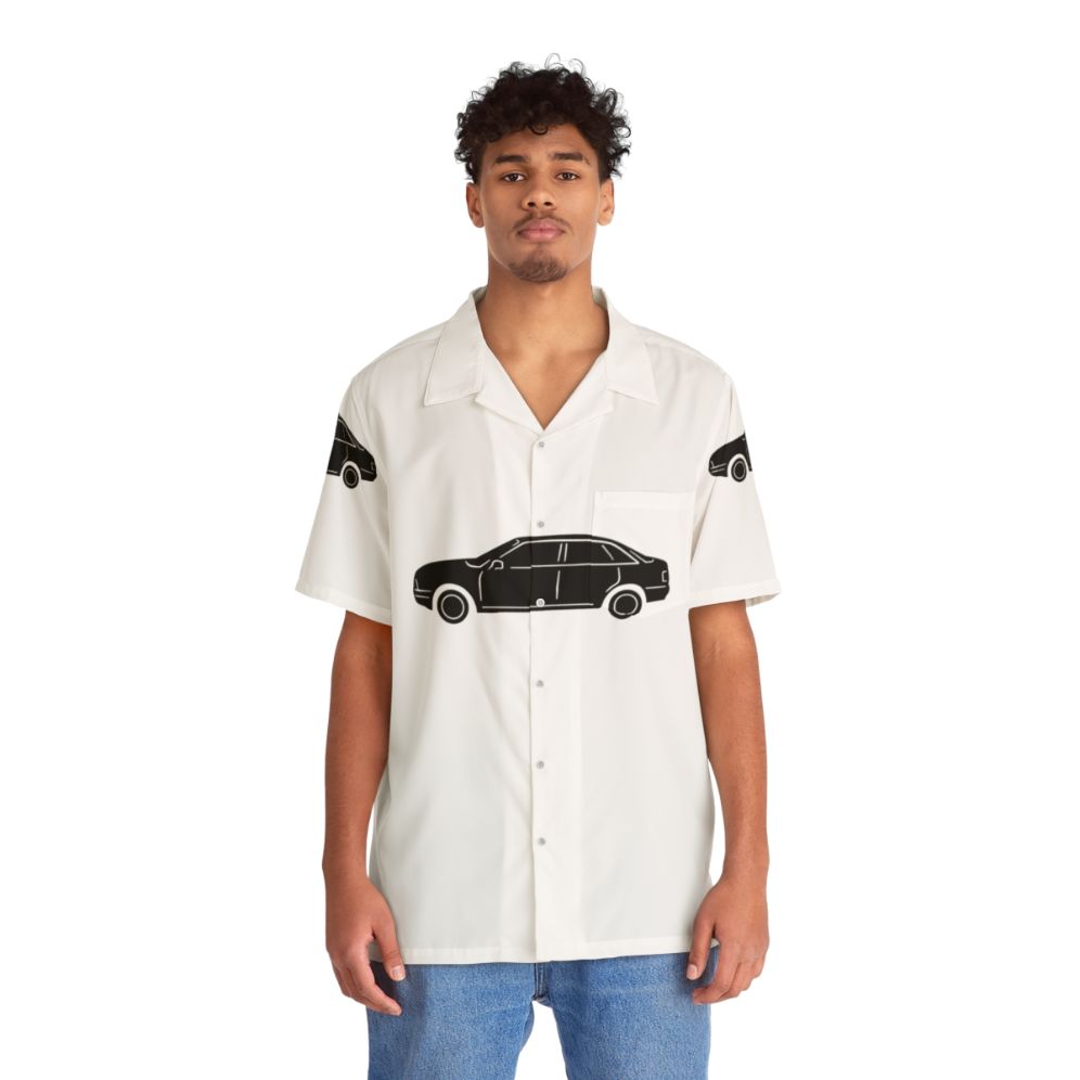 Audi 80 Hawaiian Shirt with Retro German Car Silhouette - People Front