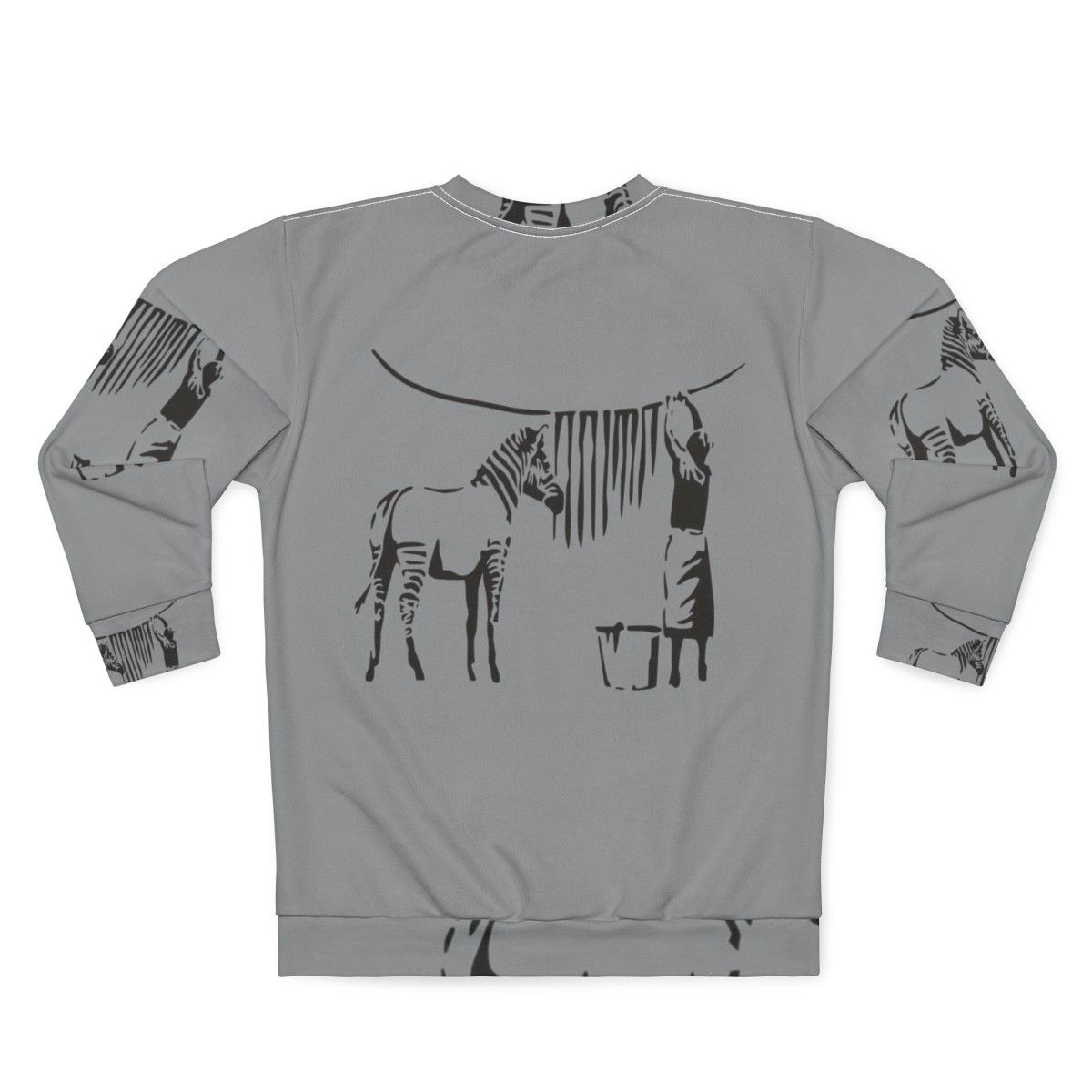 Banksy Zebra Sweatshirt - Stylish Urban Clothing - Back