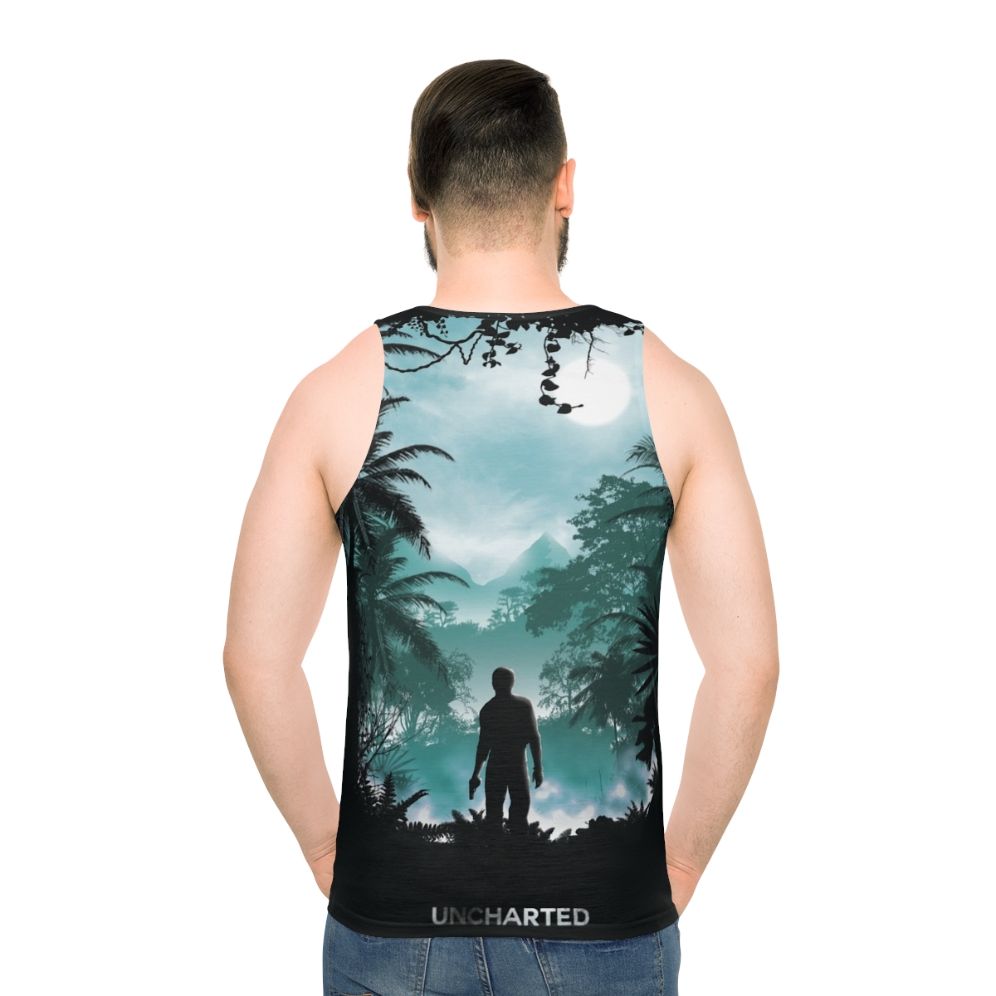 Uncharted Unisex Tank Top featuring Nathan Drake - men back