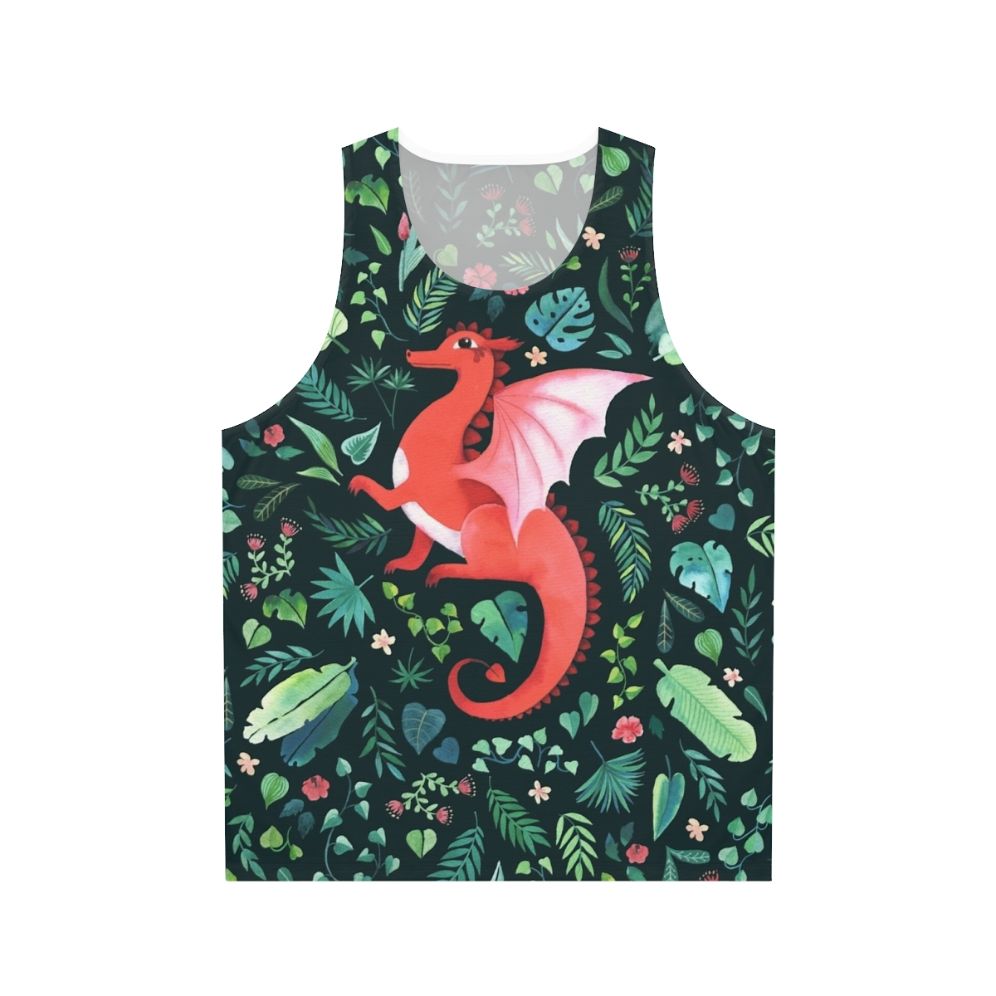 Tropical Dragon Dark Floral Unisex Tank Top