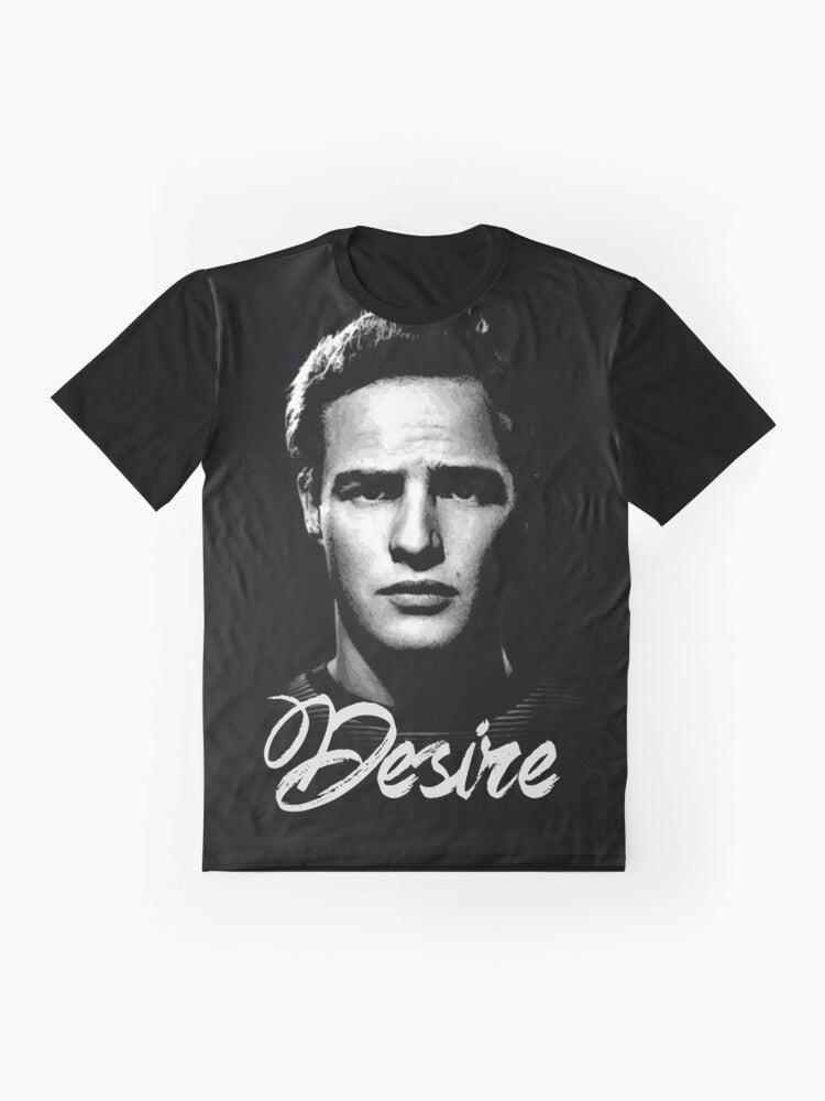 Marlon Brando graphic t-shirt featuring a classic portrait from the movie "A Streetcar Named Desire" - Flat lay