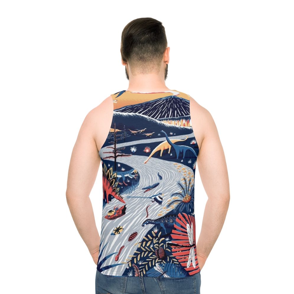 Unisex Jurassic Era Dinosaur Tank Top - men back