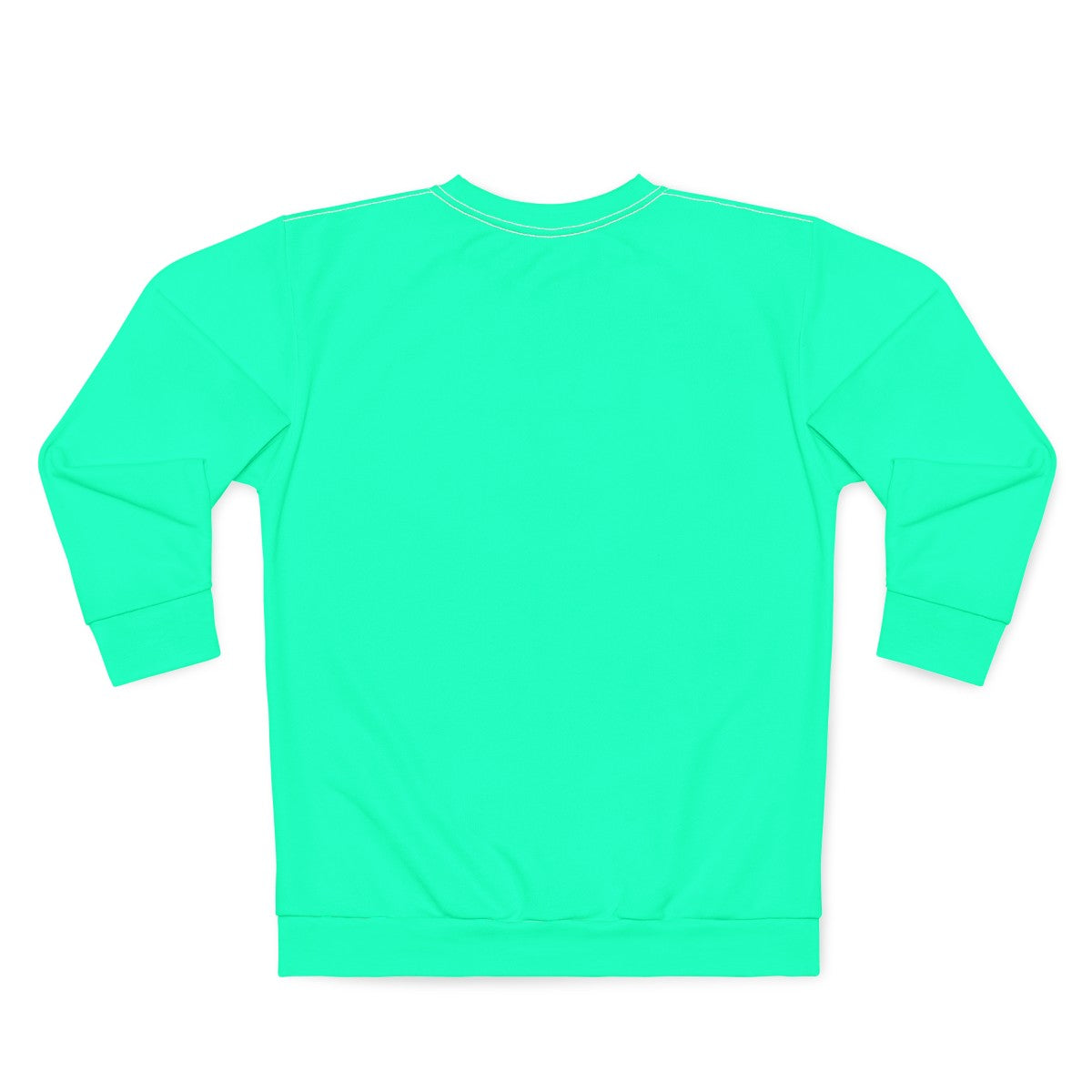 Bright neon turquoise color graphic design sweatshirt - Back