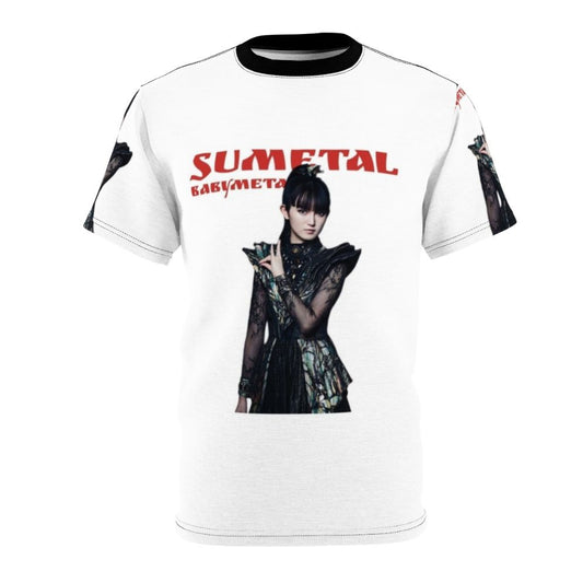 Sumetal-inspired all-over-print t-shirt featuring Japanese metal band design