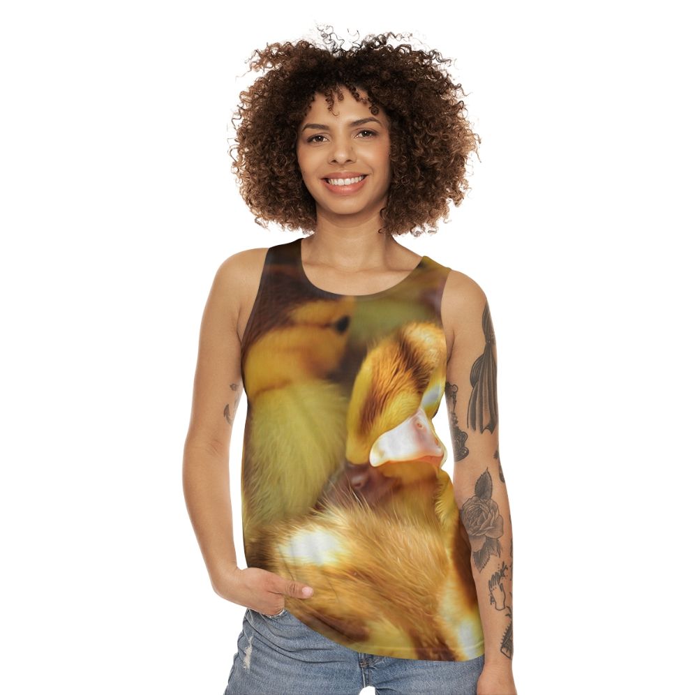 Cute duck and duckling unisex tank top - women