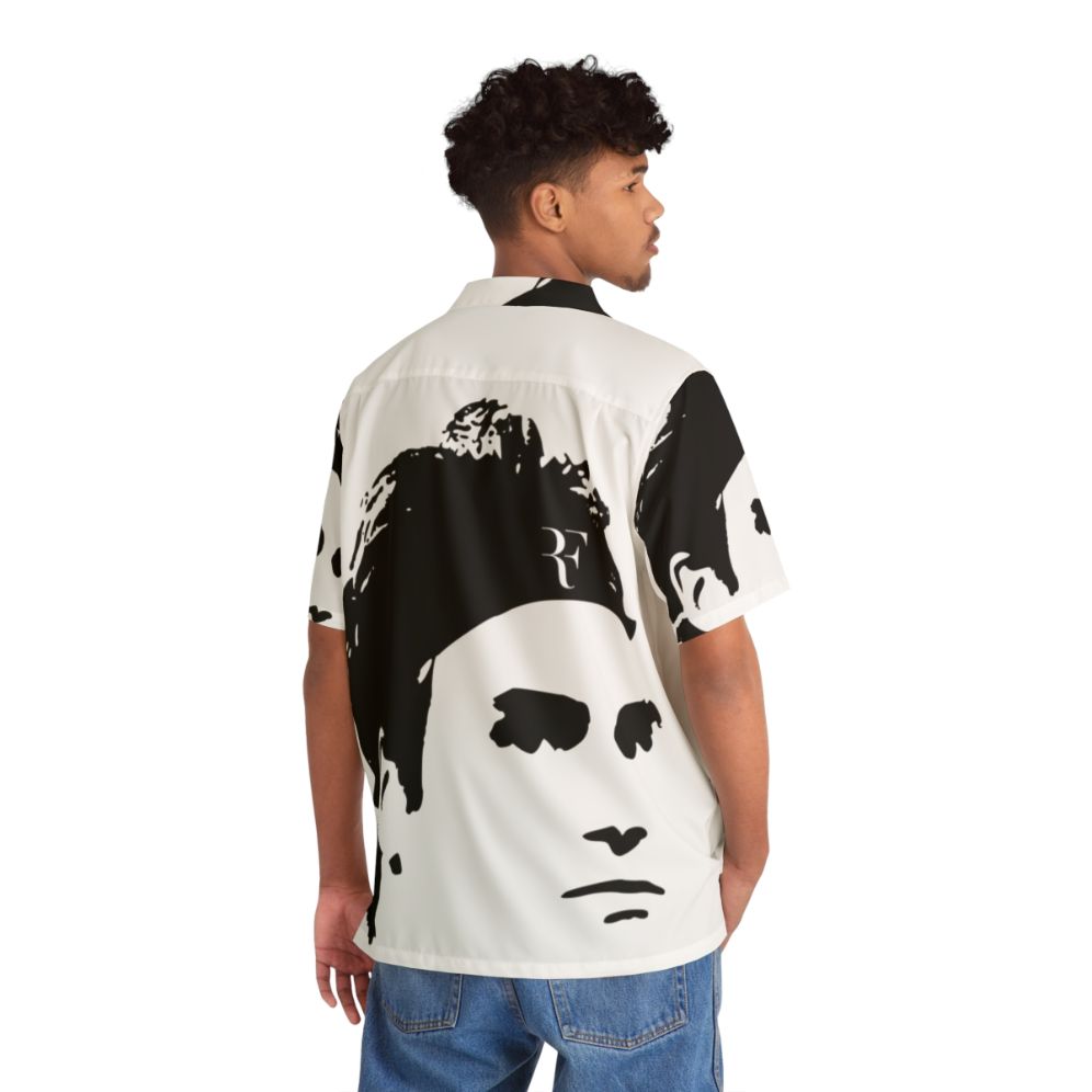 Tropical Hawaiian Shirt with Roger Federer's RF Logo - People Back