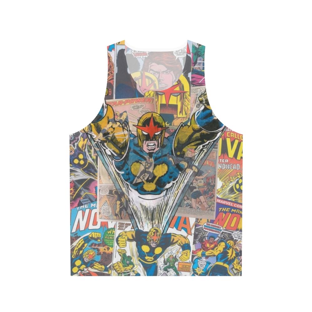 Vintage superhero comic nova unisex tank top