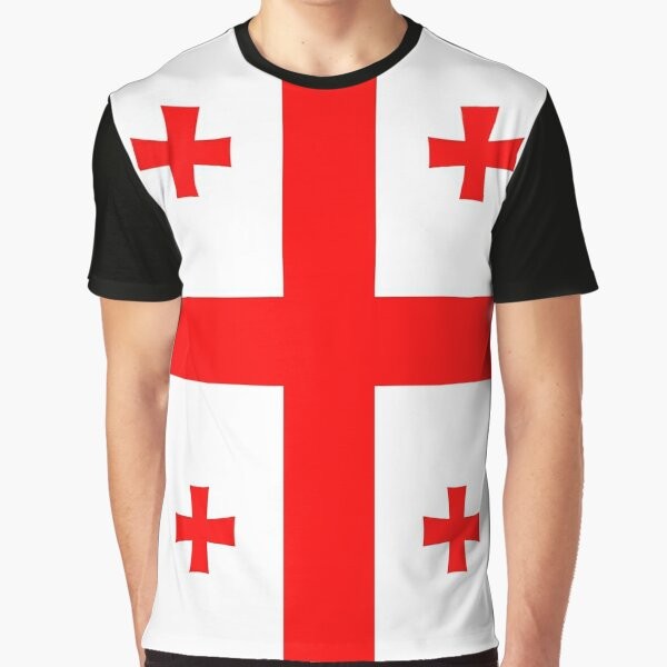 Georgian flag graphic printed on a t-shirt