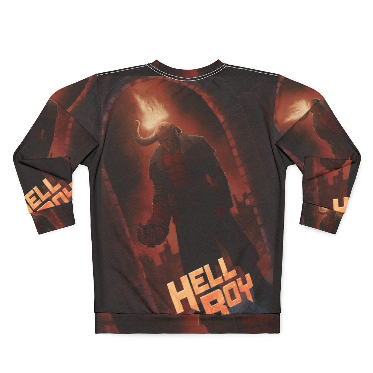 Hellboy Sweatshirt - Supernatural Fantasy Comic Book Apparel - Back