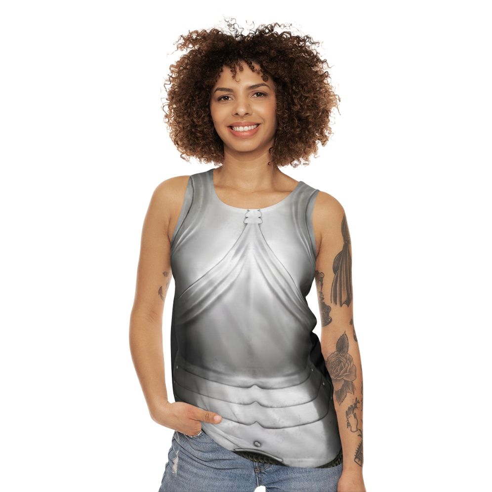 Gothic knight cuirass design unisex tank top - women