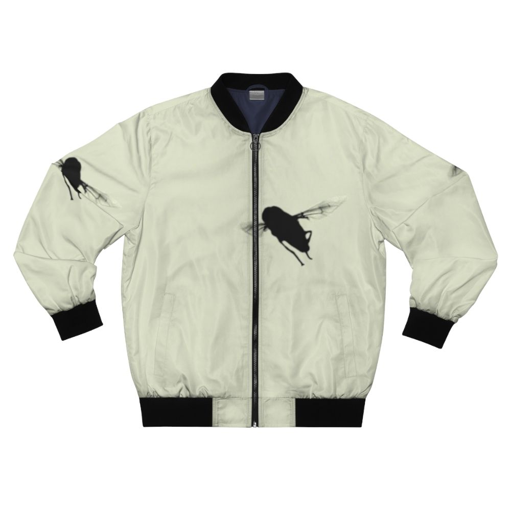 Minimalist bomber jacket with a hover fly silhouette design