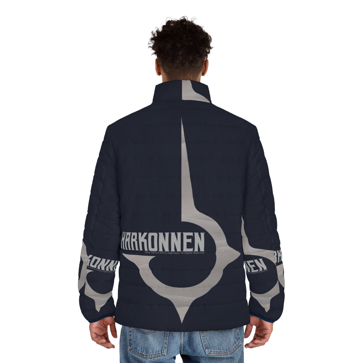 House Harkonnen Gray Puffer Jacket - Dune 2020 inspired sci-fi fashion - men back