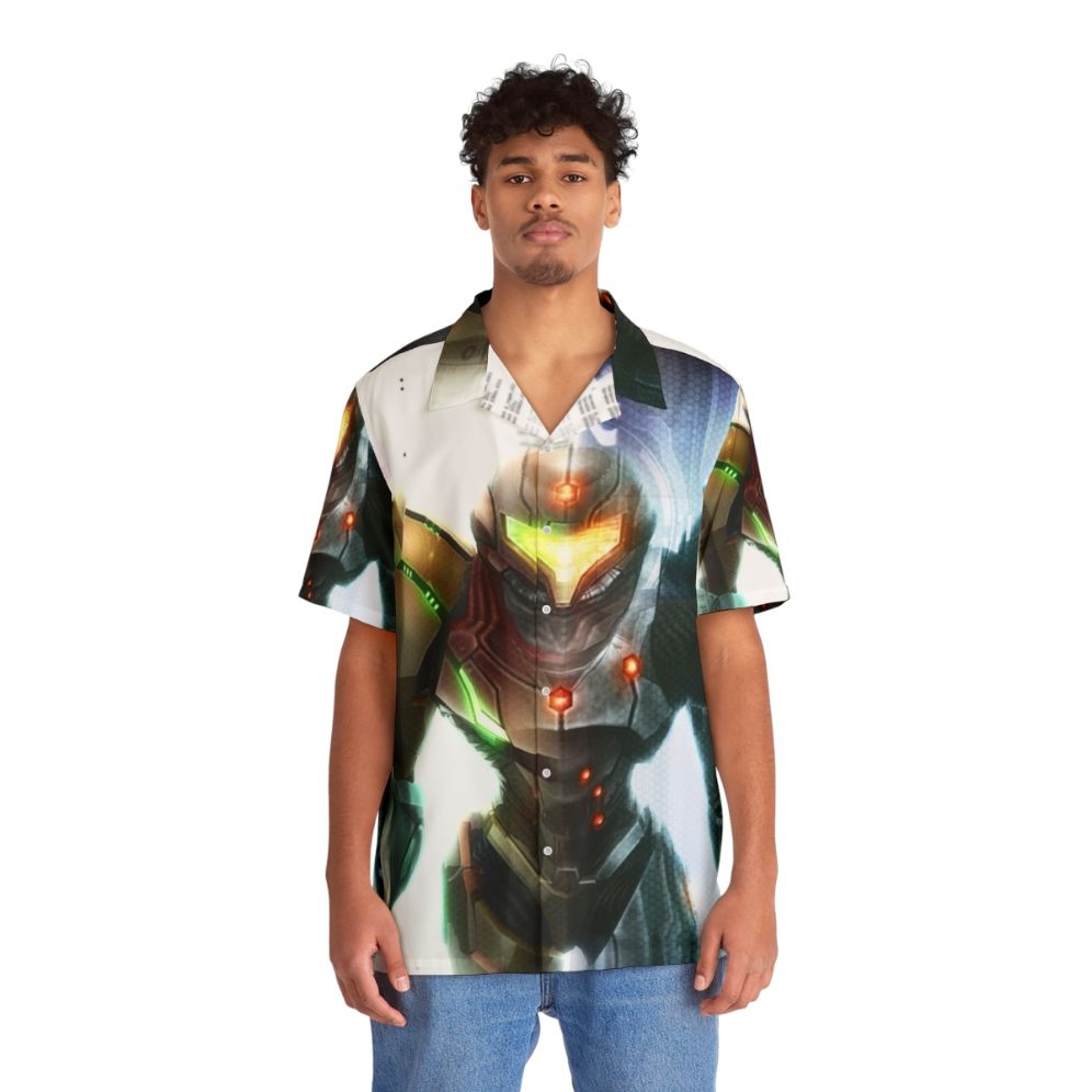 Metroid Zero Mission-inspired Hawaiian shirt - People Front