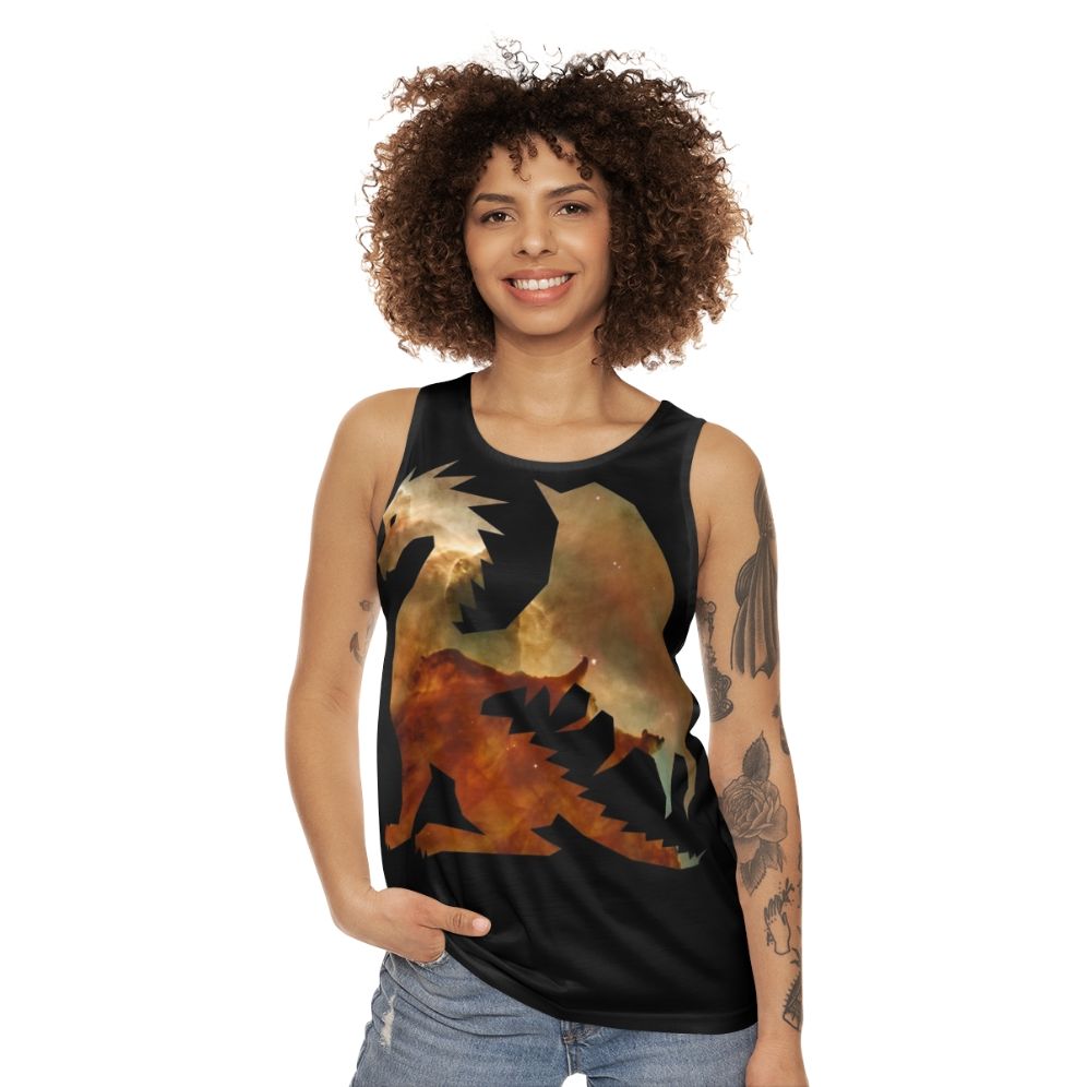 Mystic cosmic dragon legendary animal watercolor galaxy tank top - women