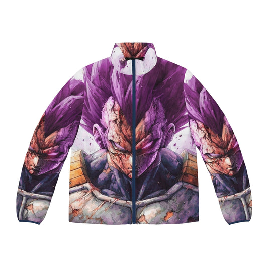 Vegeta Ultra Ego Dragon Ball Super Puffer Jacket with Hakai and Saiyan Prince Design