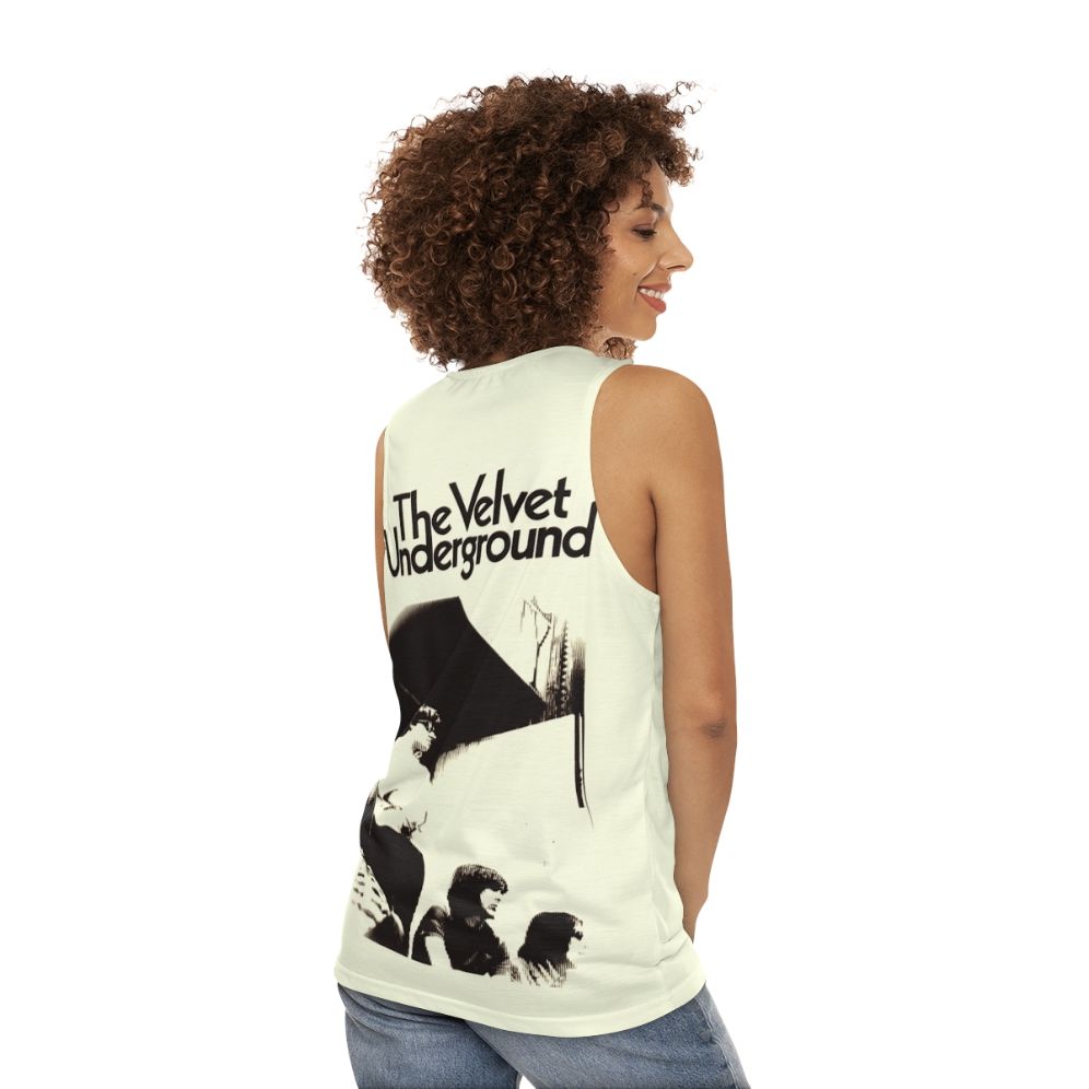 Velvet unisex tank top with retro music-inspired design - women back