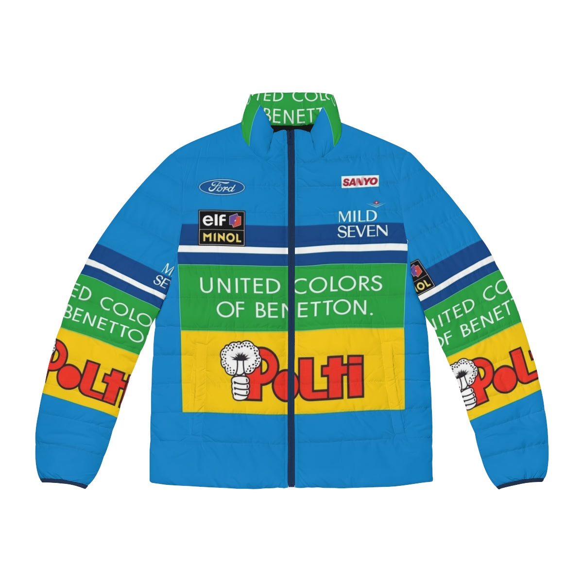 Benetton Tribute GP2 Puffer Jacket featuring the iconic Benetton livery