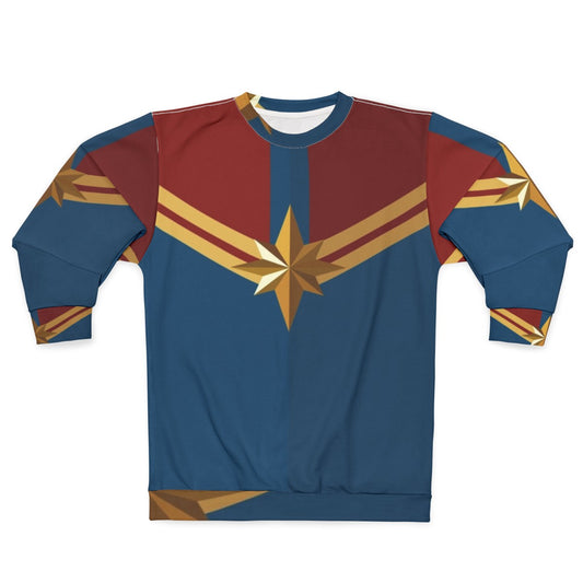 Captain Marvel Costume Sweatshirt with Logo and Star Design