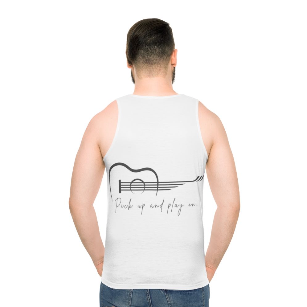 Unisex tank top for music lovers and guitar players - men back